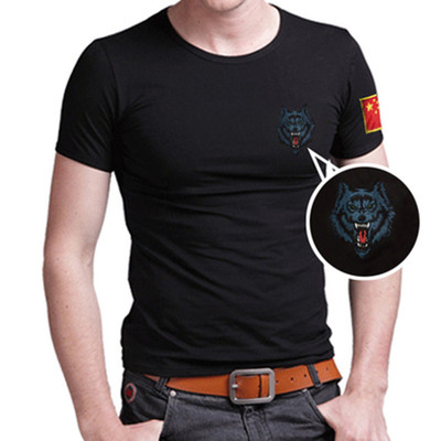 Trung quốc logo nam ngắn tay t-shirt áo khoác quân sự Slim V-Cổ đen lòng từ bi áo sơ mi thương hiệu XL thanh niên áo phông nam tay ngắn có nón Áo phông ngắn