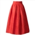 ins siêu hot váy mùa thu phụ nữ retro eo cao váy Hepburn nhỏ màu đỏ váy xếp ly chữ A chiều dài trung bình váy phồng - Váy Váy