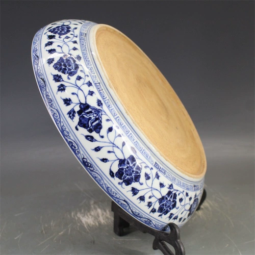 Система годы Diming Xuande имеет голубое и белое пластинское антикварное антикварное антикварное старое PO