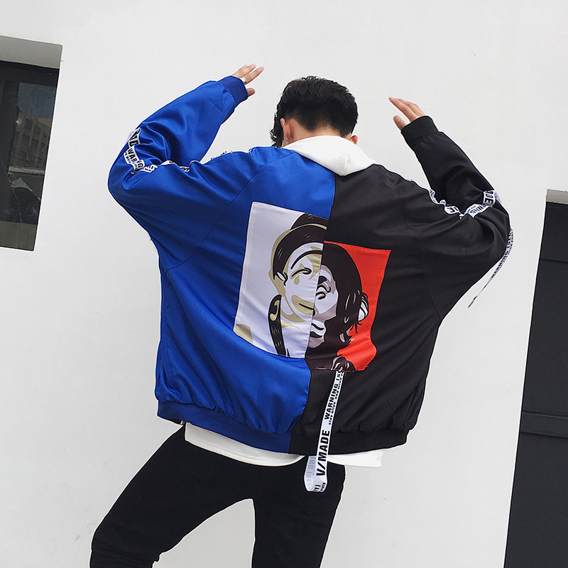 秋冬季港风男士小丑外套韩版学生棒球服棉夹克外p33