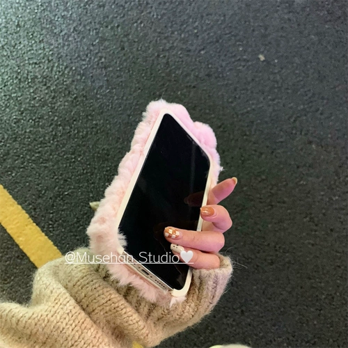 Apple, розовый совместимый iPhone 14, iPhone14 Pro, зимний милый чехол для телефона, iPhone12 Pro, год кролика, iphone, 15promax