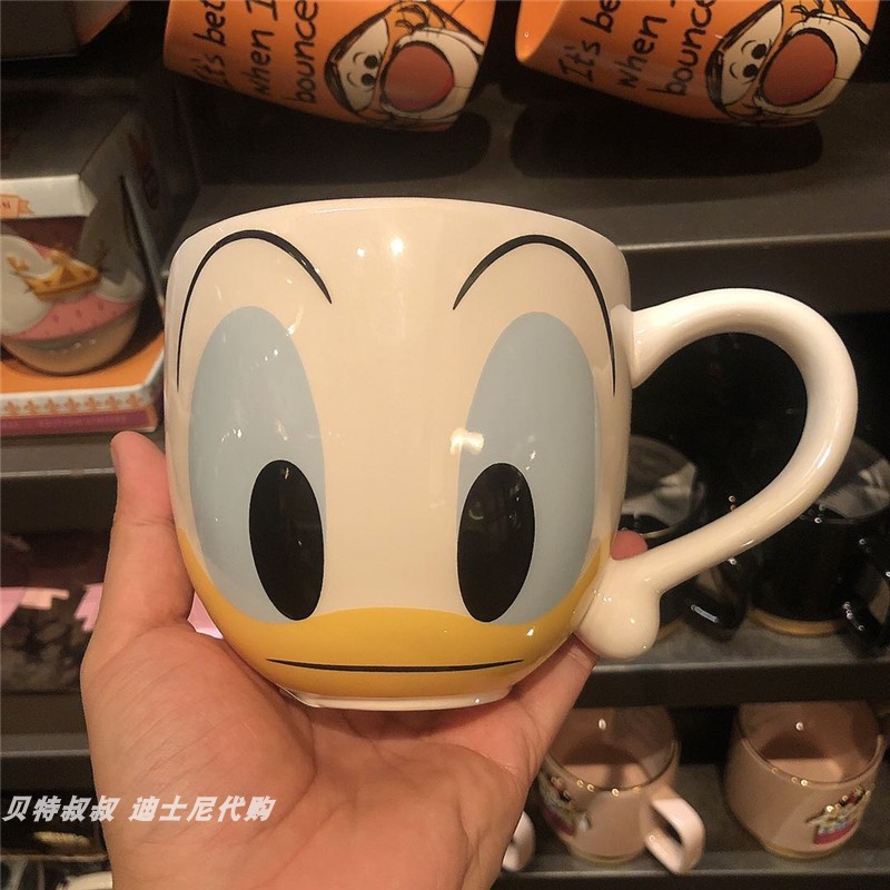 Donald Duck Big Head & 725MlShanghai Disney Purchasing agent Mickey Minnie Aisha Vigny Donald Duck Steve lovers ceramics Mug Water cup