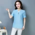 Shen Yidu Xuân / Hè 2021 thời trang mùa hè mới của phụ nữ áo thun cotton và vải lanh kết hợp hàng đầu 8213 - Áo sơ mi