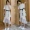 Shen Yidu Mùa hè năm 2021 Váy dài trung niên mới của phụ nữ Mùa hè ngắn tay Áo ren mỏng 19882 - Váy dài