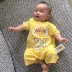 Mùa hè em bé tên lửa Lakers James Kobe Chiến binh Curry Harden em bé romper - Áo liền quần bodysuit cotton cho bé Áo liền quần