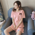 Mùa hè đồ ngủ nữ Hàn Quốc phiên bản của sinh viên mới bông ngắn tay phần mỏng của dâu tây có thể được đeo bên ngoài hai mảnh phù hợp với dịch vụ nhà Bên ngoài ăn mặc