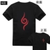 Anime t-shirt Naruto quần áo xung quanh Xiao tổ chức Dark phần logo Phim Hoạt Hình nam giới và phụ nữ đen ngắn tay áo hình dán dễ thương Carton / Hoạt hình liên quan