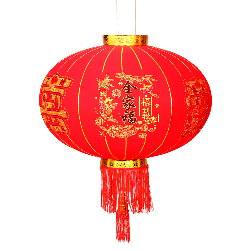 大红灯笼新年节日结婚喜庆灯笼阳台户外防水广告灯笼装饰植绒灯笼_牛