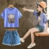 Quần denim bé gái 2019 mùa thu mới quần áo trẻ em lớn Phiên bản Hàn Quốc của quần denim hoang dã phù hợp - Quần jean