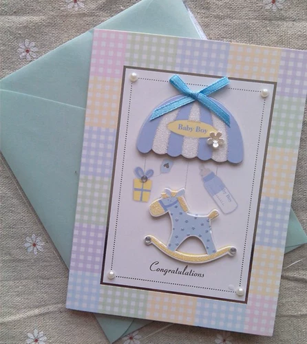 Детская открытка для новорожденных для мальчиков и девочек, карточки, подарок на день рождения