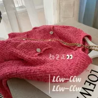 Розовый свитер, трикотажный кардиган, в стиле Шанель, коллекция 2021, в западном стиле