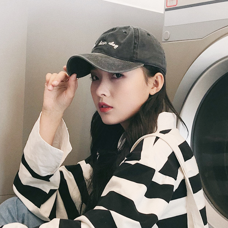 BOD & Hon Black GreyHat female summer Korean version Versatile Solid color Baseball cap ins washing sunshade peaked cap summer student male street tide