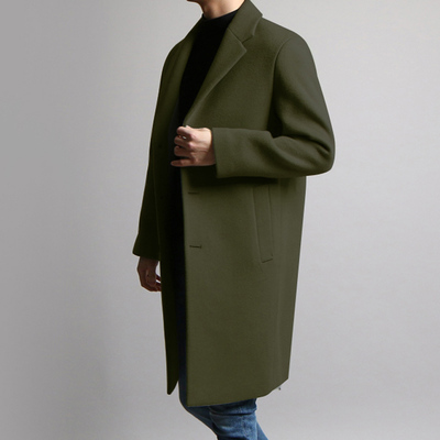 2017 mùa thu và mùa đông Hàn Quốc phiên bản mới áo len nam dài phần thanh niên áo gió dày len cashmere coat áo khoác nỉ nam Áo len
