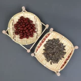 Ручная бамбуковая бассейна с фруктовым бассейном корзина для дома закуски для закуски поддон с базовой бамбуковой корзиной деревянный полки пылен