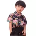 Trẻ em của mặc 2018 mùa hè cậu bé mới Hàn Quốc ngắn tay áo cậu bé áo hoa bé con mùa hè bông áo sơ mi