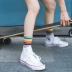 Mùa xuân và mùa hè ống vớ nữ vớ cotton nữ cầu vồng sọc vớ nữ vớ skateboard Hàn Quốc vớ cá tính vớ thủy triều