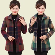 Áo khoác len nữ dài cho nữ trung niên mùa thu và áo len mùa đông Áo len nữ trung niên - Trung bình và dài Coat