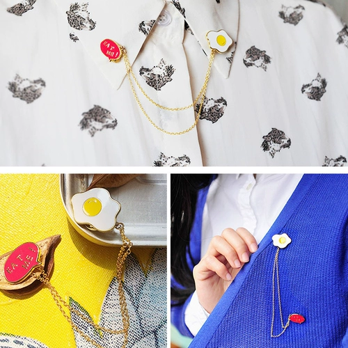 Оригинальная корейская металлическая милая брошь, булавка, три цвета