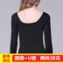 Phương thức đồ lót nhiệt của phụ nữ áo sơ mi duy nhất phần mỏng mùa thu quần áo nữ dài tay cotton áo len lớn neckline t-shirt đáy áo