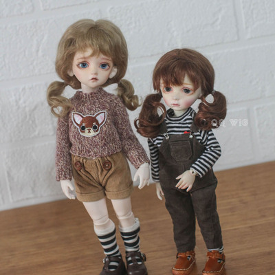 taobao agent [Dollyplanet] BJD baby uses Ma Hai Mao wigs cute double ponytail *little sister *