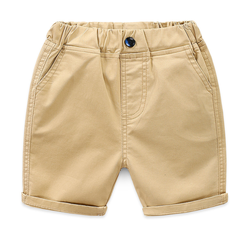 Summer 24H Woven Shorts Kz268 KhakiBoy shorts 2021 summer new pattern Children's wear baby pure cotton Capris children leisure time shorts Wear out tide