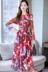 Đầm voan dài tay 2019 mùa thu mới khí chất của phụ nữ eo thon trong chiếc váy dài họa tiết hoa xuân hè - Sản phẩm HOT Sản phẩm HOT