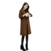 Len áo khoác nữ phần dài 2017 mùa thu và mùa đông phụ nữ mới của Hàn Quốc phiên bản của kích thước lớn dày caramel màu áo len áo khoác đẹp Trung bình và dài Coat