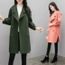 Áo phụ nữ phần dài Hàn Quốc 2018 mùa xuân mới caramel màu áo len đèn lồng tay áo, phong cách áo len