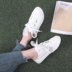 2018 mùa hè ribbon nửa hỗ trợ giày trắng nữ Hàn Quốc phiên bản của hoang dã giản dị giày trắng mà không cần gót một bàn đạp giày vải Plimsolls