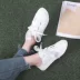 2018 mùa hè ribbon nửa hỗ trợ giày trắng nữ Hàn Quốc phiên bản của hoang dã giản dị giày trắng mà không cần gót một bàn đạp giày vải