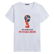2018 World Cup t-shirt ngắn tay Nga Đức Brazil jersey đồng phục linh vật người hâm mộ bóng đá kỷ niệm áo sơ mi