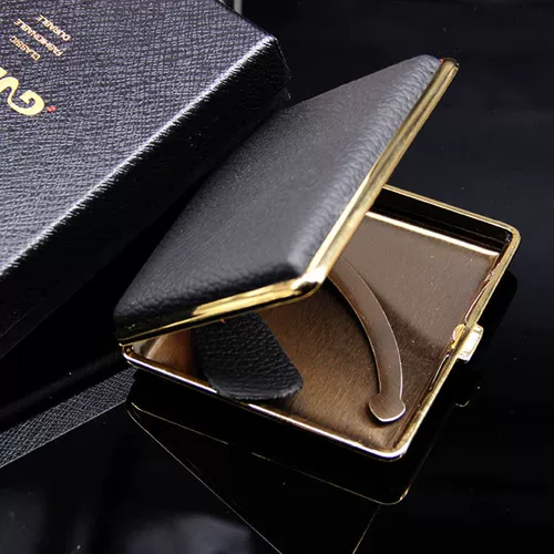 Высококлассный мужской ультратонкий двусторонний кожаный портсигар, из натуральной кожи, подарок на день рождения