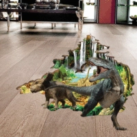 Трехмерная съемная наклейка на стену, наклейки, детский динозавр, в 3d формате, человеческий датчик