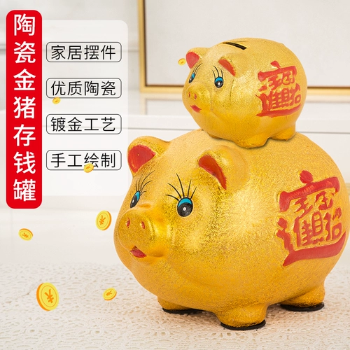 Золотая свинья депозита может сбережения и деньги.