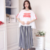 Kích thước lớn chất béo phụ nữ mang thai mùa hè ăn mặc 200 kg thiết lập cộng với phân bón xl lỏng mang thai chất béo mm rộng chân quần hai mảnh Áo thai sản