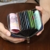 2018 túi da mới túi nữ đa chức năng bộ thẻ nam đa thẻ nhỏ túi khóa kéo gói thẻ organ ví Chủ thẻ