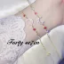 925 sterling bạc mạ vàng mới may mắn may mắn vòng đeo tay màu đỏ vòng chân ruby ​​zircon retro ánh sáng sang trọng - Vòng chân Vòng chân