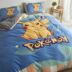 Phim hoạt hình Pikachu pha lê nhung bốn mảnh hai mặt flannel quilt bao dày mùa đông san hô nhung tấm ba mảnh - Bộ đồ giường bốn mảnh chăn ra gối nệm cao cấp Bộ đồ giường bốn mảnh