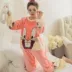 Bộ đồ ngủ pijama lông cừu san hô mùa thu đông dài tay dày của phụ nữ Bộ đồ mặc nhà bằng vải nỉ dài tay Phiên bản Hàn Quốc Bộ đồ hai mảnh ngọt ngào và dễ thương