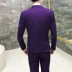 Hàn quốc phiên bản của chú rể mới cưới phù hợp với ba mảnh màu tím người đàn ông béo phù rể váy thêm kích thước lớn phù hợp với phù hợp với nam