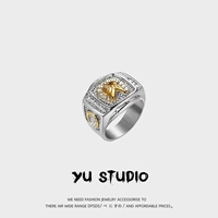 Мужское золотое ретро кольцо в стиле хип-хоп из нержавеющей стали, европейский стиль