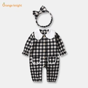 Baby Onesies Mùa xuân và mùa thu 3 Nữ Bé dễ thương Kẻ sọc Leo 0-1 Oldborn Cotton Hàn Quốc Áo dài tay - Áo liền quần