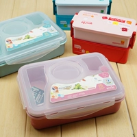 Сводка для ланча коробки с двойной ланч -коробкой для ланч -коробки японская ланч -бокс может залечить пластиковые ящики для ланч