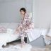 2019 phiên bản Hàn Quốc của nữ sinh viên tươi in dịch vụ nhà voan thoải mái và thoáng khí bộ đồ ngủ tại nhà giản dị - Bộ Pajama