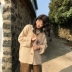 Mới của Hàn Quốc chic phong cách thời trang đơn ngực lỏng dài tay áo khoác cardigan màu sắc hoang dã áo len áo len phụ nữ Áo len