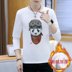 Mùa đông với nhung cộng với quần áo nhung ấm áp chải áo thun nam tay dài máu dày áo sơ mi nam mùa đông áo sơ mi cotton nhỏ áo phông unisex Áo phông dài