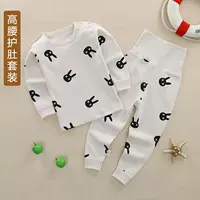 Baby Qiuyi Qiuku Set Cotton Đồ lót cho bé trai Bé bảo vệ eo cao Cô gái bụng mùa xuân và mùa thu bé trai - Quần áo lót quần áo trẻ em 10 tuổi