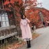 2017 mới của Hàn Quốc phiên bản của nhung giả len áo của phụ nữ mùa đông Hàn Quốc phần dài của nhung nước len áo triều Áo khoác dài
