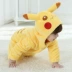 Quần áo trẻ em mùa thu dài tay Quần áo trẻ em Pikachu quần áo trẻ em 0-1-2 tuổi Quần áo nam nữ leo núi áo bé trai Áo liền quần