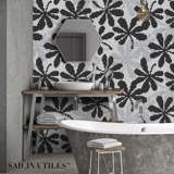 Сельский стиль зеленый стеклянный мозаичный пазл плитка ванная комната ванная комната настенная плитка фон стены настройка настройка